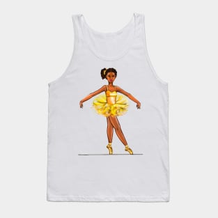 Ballet - African American black ballerina  in yellow tutu - brown skin ballerina Tank Top